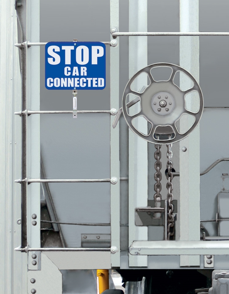 Car Ladder Sign Holder - Aluminum bracket hooks to two rungs. Sign sold separately.    Sign Plate Not Included.